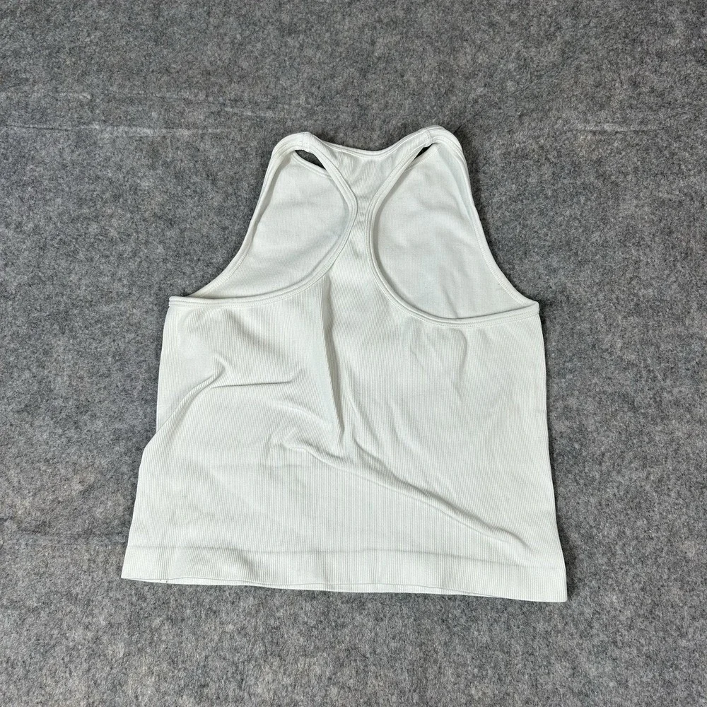 Intimately Free People Top XS Ribbed Tank Crop Sleeveless Fitted Racerback White
